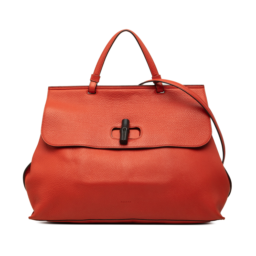Pre-Loved Gucci Large Calfskin Bamboo Daily Satchel